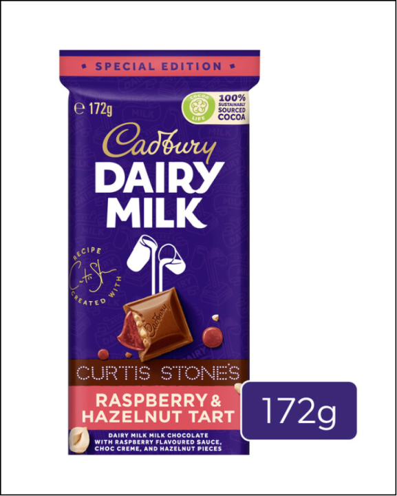 Cadbury Dairy Milk Curtis Stones Raspberry & Hazelnut Tart Chocolate