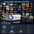 GOOJODOQ New touch screen Projector 4K 2023 WiFi projector  4k projector portable projector โปรเจคเตอร์  Android iOS wiFi HDMI projector portable double speaker Bluetooth เชื่อมต่อมือถือ คอมพิวเตอร์ iPad PS4 PS5. 