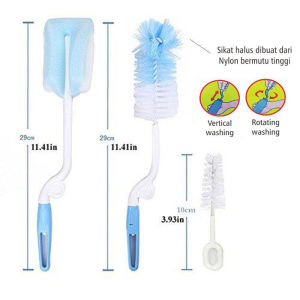 3 in 1 Moonship Sikat Botol Susu Bottle & Nipple Brush Sikat Dot Bayi -Aurora Store(COD)