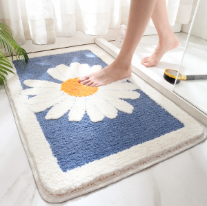 Daisy Floor Mat For Kitchen Bathroom Anti Slip Easy Absorbent Microfiber Tikar Lantai Bilik Air