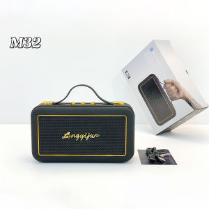 ลำโพงบลูทูธ M32 Speaker Bluetooth เชื่อมต่อได้2ตัว สไตมินิมอลไร้สายพร้อมสายหิ้ว TF/USB 10W [5W2ดอก]