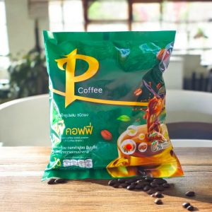 P coffee กาแฟพีคอฟฟี่ กาแฟไม่มีน้ำตาล ใช้หญ้าหวาน ผสมแปะก๋วย ดอกคำฝอย อินนูลีน บรรจุ 30ซอง