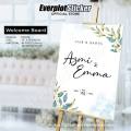 Welcome Board Wedding Name Acrylic, White Crystal Welcome Board Custom Acrylic, Wedding Signage, Welcome Board Acrylic. 