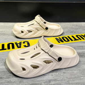 Free Shipping MenS Perforated EVA Outdoor Slippers Featuring A Non-Slip Odor-Resistant And Thick-Soled Design Perfect For Summer Beach Wear