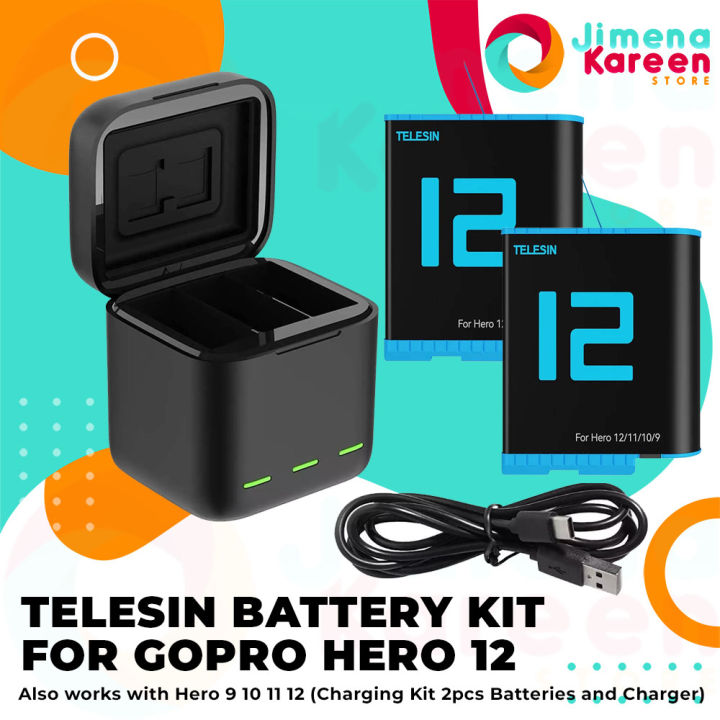 TELESIN Battery Charging Box Kit for GoPro Hero 10, 11, and