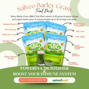 Bundle 4 - 80g SBG Trial Pack Boost Your Immune System with Salveo Barley Grass Powder Mahalaga ang Kalusugan by DNSPH
