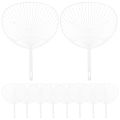 10pcs Japanese Fan Uchiwa DIY Kit Hand-held Fan Framework for DIY Crafts (White). 