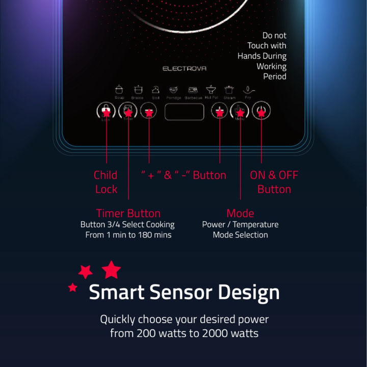 🔥6.6 SUPER SALE🔥 MIDEA 2200W Smart Induction Cooker Touch LED Panel ...
