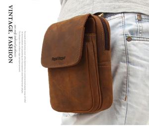 รอยัลBagger 100% หนังวัวแท้กันน้ำเข็มขัดเอวสลิงกระเป๋าสำหรับผู้ชายเด็ก สตางค์