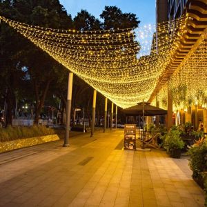 Lampu Raya 100M 1000LED String Lights 8 Modes Outdoor Waterproof Lampu Hiasan EU Plug Indoor Outdoor Decoration