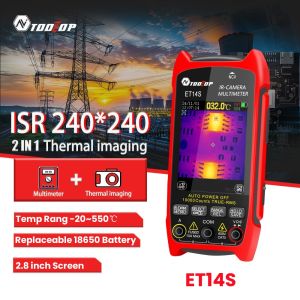 TOOLTOP 2IN1 Rechargeable Thermal Imaging Camer Multimeter ISR 240x240 Pixels 9999 Counts True RMS Automotive Thermal Imager