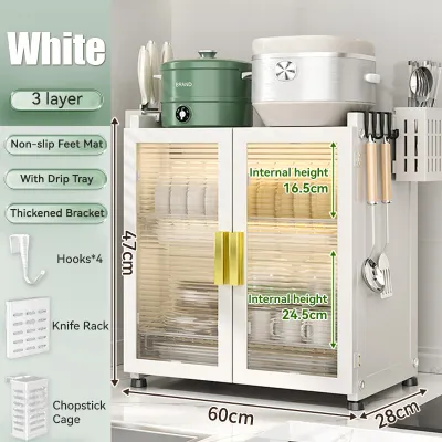 Kitchen Dustproof Cabinet Dish Rack Dish Drainer Storage Shelf Chopsticks Cutlery Storage Cabinet
