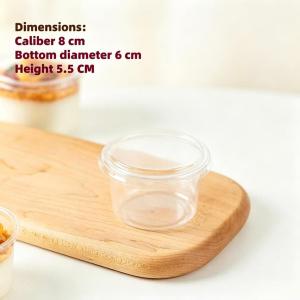 25PCS Dessert Cup With Lid Transparent Plastic Disposable Cups for Ice Cream Pudding Cake