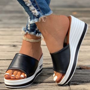 [Free Shipping] New Spring And Summer Styles: WomenS Open-Toe Wedge Sandals Fashionable And Casual Slip-On Sandals Available In Larger Sizes