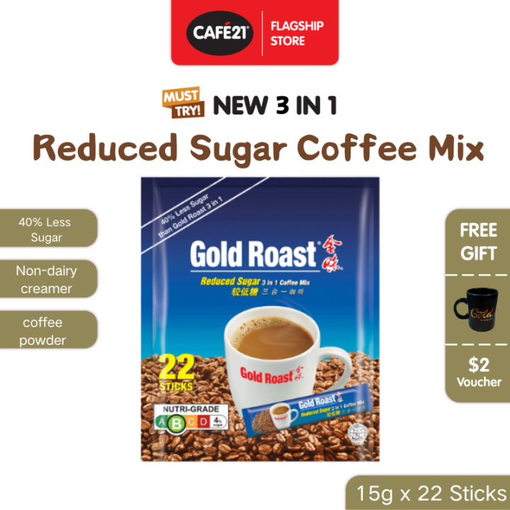 Gold Roast Reduced Sugar 3in1 Instant Coffeemix, 15g x 22 Sticks