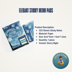 Starry Night Themed Sticky Notes Set for Office and School Use - 325 Sheets 6cm x 6cm New