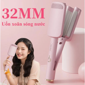 Máy Uốn Tóc Xoăn Sóng Nước 32mm Chất Liệu Gốm Sứ Ceramic Cao Cấp Máy Làm Xoăn Sóng Nước Chỉnh Nhiệt