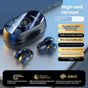 100% Original Product Ear Clip Bluetooth Headphones Gaming Earbuds Intelligent The Business Trip Portable Meeting Call Earphones with Microphone Black