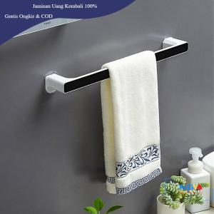 Towel Rak Gantungan Handuk Kamar Mandi Serbaguna Plastik 47cm - E1916 - Black