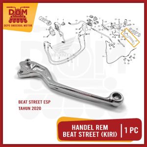 Handel Rem KIRI BEAT STREET eSP 2020 Putih K1A (TOKAIDO) -Handle Brake Belakang Kiri New Beat Street