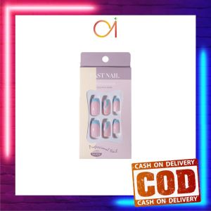 AI-K154 Set Nail Art Kuku Palsu Pengantin Fashion Korea / Kuku Palsu Motif Wanita 24pcs Free Sticker Lem Motif Cantik Kekinian / Glossy Fake Nails Wedding Graduation Women Import