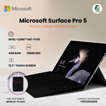 Microsoft Surface Pro 5 I5 7Th Gen 8Gb Ram 256Gb Ssd With Oem