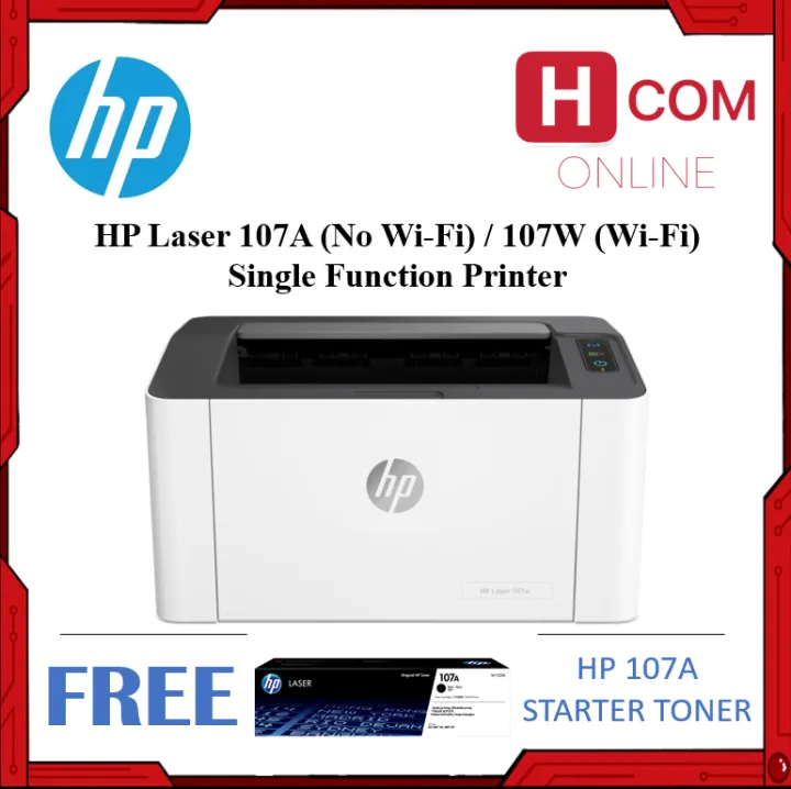 HP Laser 107A / 107W Single Function Printer - Print Only [100% Genuine]