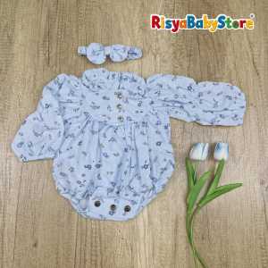 3-15 bulan Romper bayi FLUERINE BAJU BAYI jumper anak cewek include bandana Risyababystore