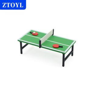 [COD] ZTOYL โต๊ะปิงปอง1:12ขนาดเล็กพร้อมไม้ตีปิงปองอุปกรณ์ตกแต่งโมเดลของเล่นบ้านตุ๊กตา