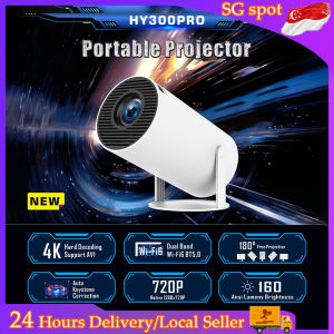 [SG READY STOCK]Portable Smart Home Projector HD 720p with AirPlay Screen Mirror Bluetooth Wifi HY300