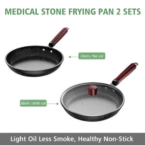 GOLIFE 24/26/28CM Cast Iron Skillets Nonstick Frying Pan Skillet Egg-Omelet Frying Pans Cookware For Gas Range