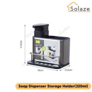 Solaze Kitchen Stainless Steel Cleaning Storage Rack Three-in-One Soap Bottle Organizing Shelves