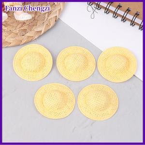 Fanzi 5pcs Dollhouse tay dệt mũ rơm búp bê mini đầy màu sắc hat Dollhouse trang trí phụ kiện cho bé giả vờ chơi đồ chơi