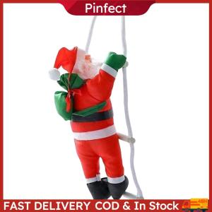 1pc Santa Claus Pendant with Rope Santa Claus Climbing Ladder Pendant Santa Climbing Rope Ornament for Home Living Room Bedroom