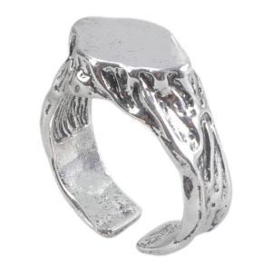 Stone Size Bucolic Tribal Ring Handmade Alloy with Natural Stone Finish Outdoor Adventure Gift Stone Finger Ring