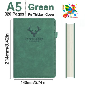 120/200/360Pages A5 Retro Notebook Thick PU Soft Leather Notepad for Daily Work Office School Supplies