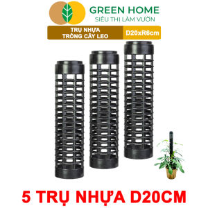 Bộ 5 Trụ Nhựa Trồng Cây Greenhome D20xr6cm Nhựa Cứng Có Khớp Dễ Nối Dài Chuyên Hệ Cây Leo Trầu Bà Kiểng Lá