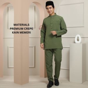 BAJU MELAYU  KAIN MEMERI | PREMIUM CREPE BY GALERI TIJAAN