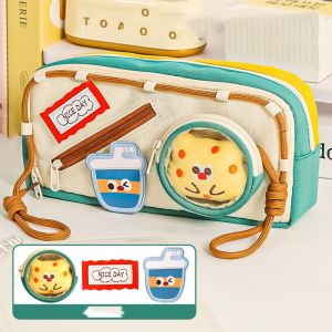 CUNXIN Aesthetic Hamburger Pencil Case Delicious Food Large Capacity Bag Organizer Box Stationery Holder Bag Kawaii School Cases Pouch Back To School