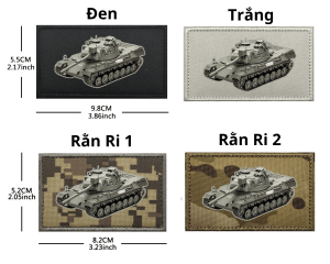 Patch_Velcro dán in KTS hình xe Tank Quân Đội viền thêu tinh xảocó mặt gai để dán lên quần áo