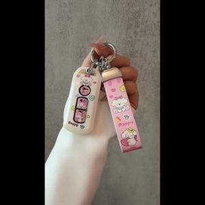 สายพวงกุญแจรถมอเตอร์ไซค์สีชมพูสำหรับ Honda Adv Pcx Pcx 2016-2020 Adv 150 Forza 300 Forza 350 Sh125 ฝาครอบกุญแจมอเตอร์ไซค์อัจฉริยะ VF3