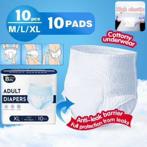 10PCS M/L/XL Unisex Adult Diapers Quickly Aabsorb Disposable Diaper Adult Leak-Proof Pull Up Cotton Pants Dry Breathable
