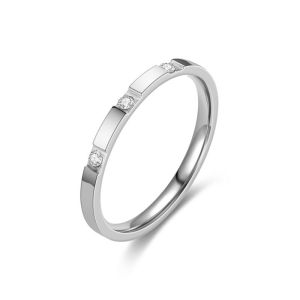 (Rg18) Korean style niche titanium steel diamond ring for women ing style versatile fashion non-fading rose gold