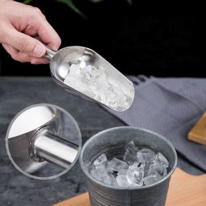 Stainless steel ice shovel thickened food shovel rice shovel square flat-bottom shovel large