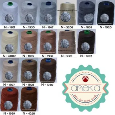 ANEKA - Benang Rajut Nylon Cap Peniti / Nylon Yarn Putih - Abu - Coklat