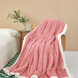 Lamb cashmere double-layer thickened blanket winter nap Class A warm sofa blanket imitation wool velvet blanket cover blanket