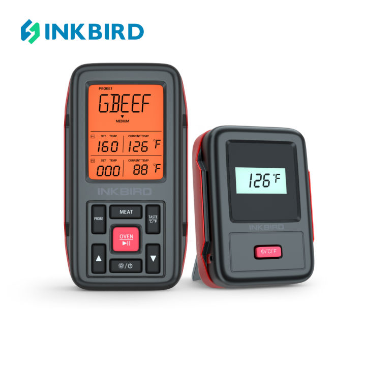 Inkbird Digital Wireless Meat BBQ Tool IRF-2SA with 2 probes BBQ cooking Kitchen Tool remote cook C/F Reding LCD Screen Temperature Alarm