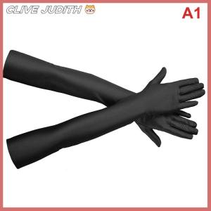 CISWGE High Elastic Spandex Sun Protection Gloves Party Nightclub Wedding Performance Black Gloves
