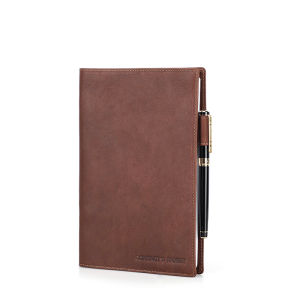 Hiram Genuine Cowhide Leather Handmade A5 B5 Book Cover Bag  Notebook Case Office School Travel Diary Retro Book Accessories