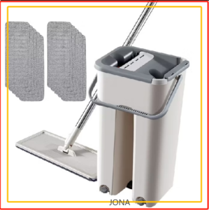 360 Spin Free Hand Self Wash Lazy Floor Mop 2in1 Squeeze Dry Flat Mops magic Bucket With map Cloth A SET smart Net for tornado Floor pad Cleaning Broom home use Dustpan Cleaner clean complete